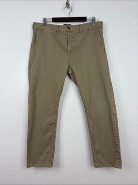 Brave Star Chino Pants Mens 36 x 27 Khaki Tan Brown Selvedge Taper Made in USA